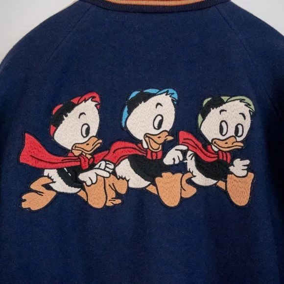 Gucci x Disney Men's Bomber Jacket Navy with Huey, Dewey and Louie Patch Size 48 - Picture 3 of 8